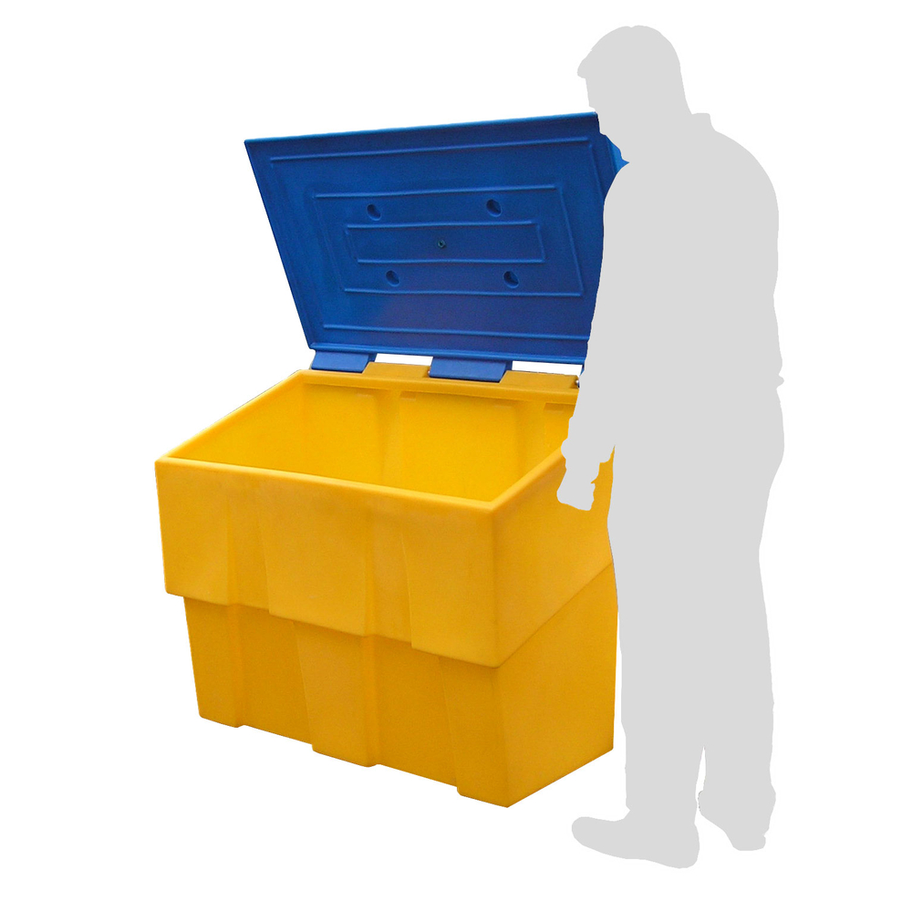 Bac à sel PEHD 500 L bac jaune à couvercle bleu FIMM - 845008055