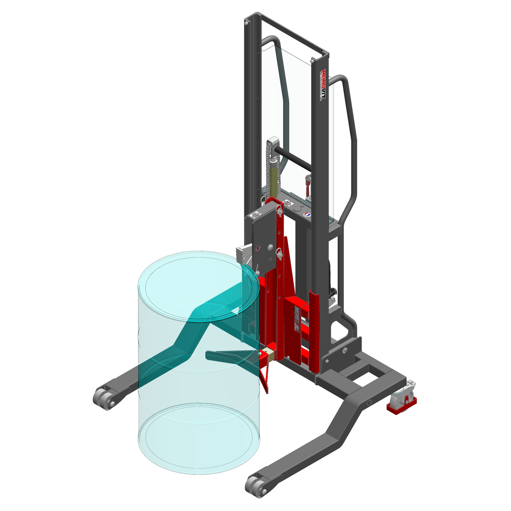 Gerbeur Levfix à levée manuelle avec pince automatique 1 fût 500 kg - FIMM - 845008061