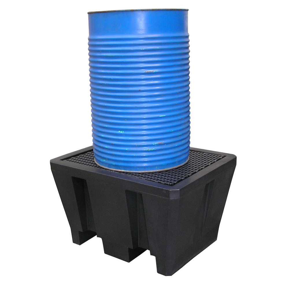 Bac PE recyclé 1 fût 225 L caillebotis acier galvanisé FIMM - 845009503