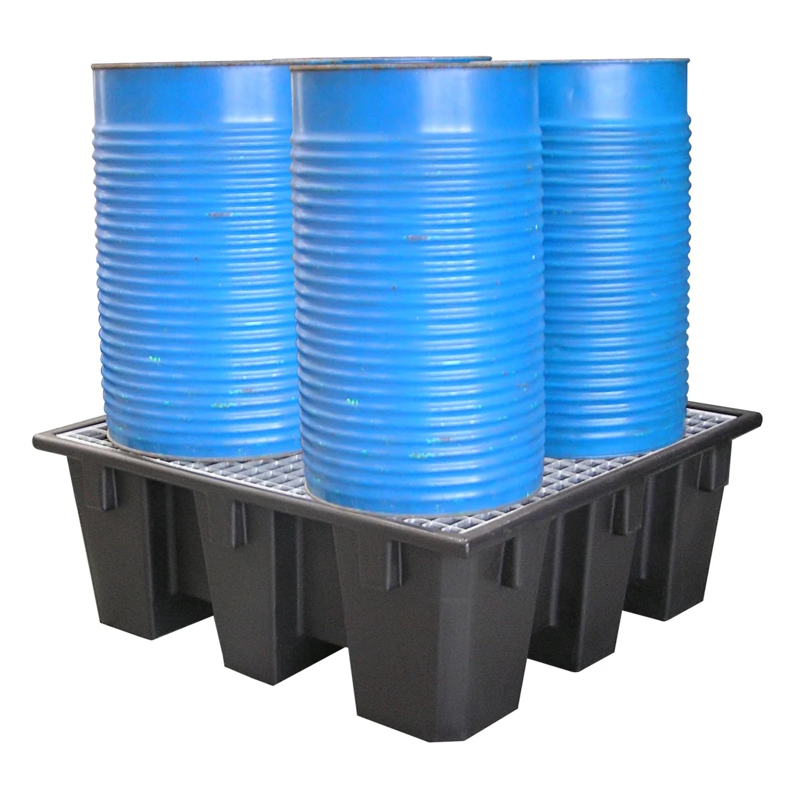 Bac PE recyclé 4 fûts 450 L caillebotis acier galvanisé FIMM - 845009505