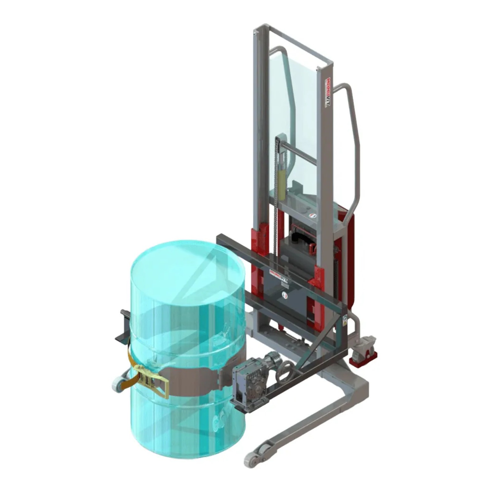 Gerbeur Levfix à levée électrique avec retourneur de fûts métallique 220 L - 350 kg - FIMM - 845010483