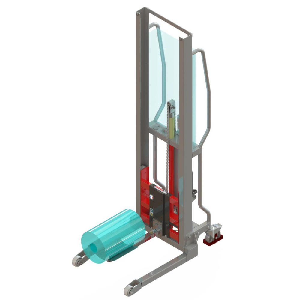 Gerbeur Levfix300 à levée manuelle avec éperon à galet avec plateau V, 100 kg - FIMM - 855000965