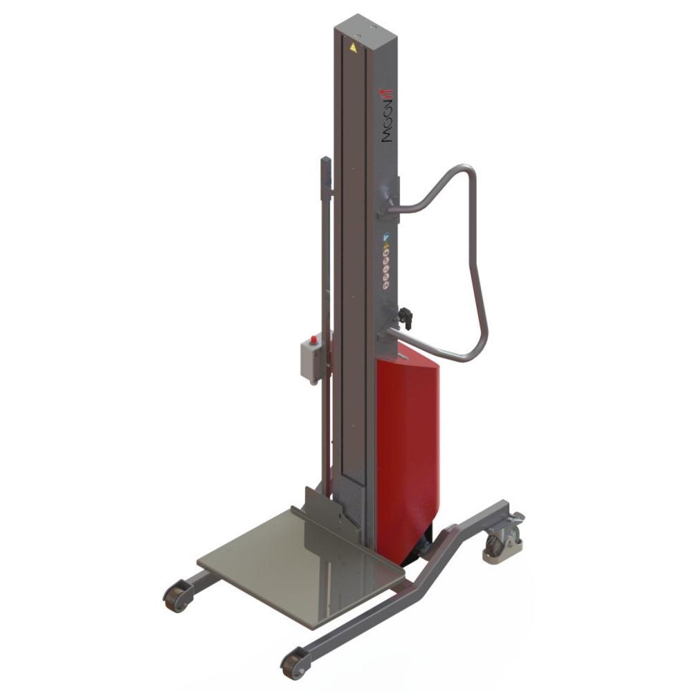 Gerbeur Moovit à levée électrique avec plateau inox à niveau constant - 100 kg - FIMM - 855000976