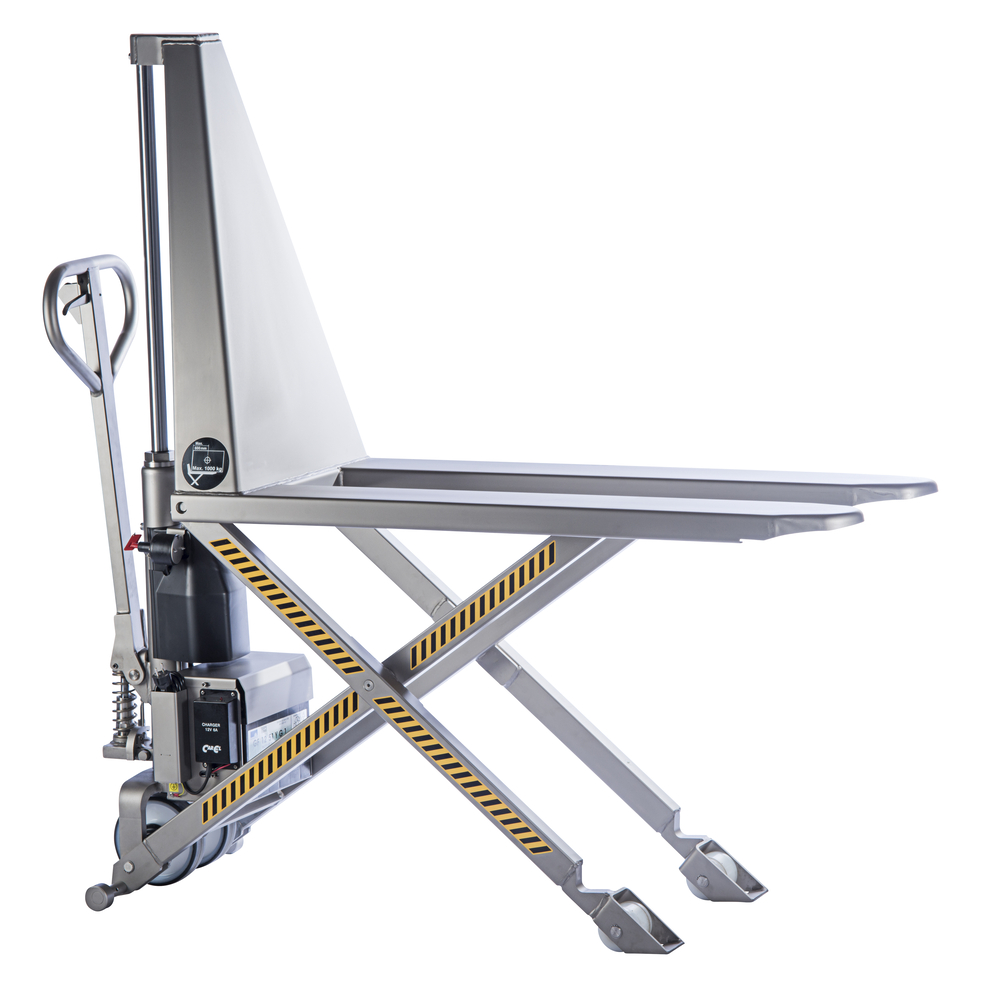 Transpalette haute levée électrique 1000 kg semi inox fourche 1200 mm FIMM - 855010420