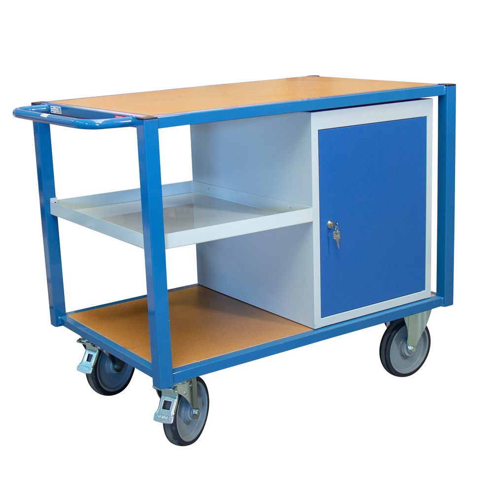 Servante 500 kg 2 plateaux 1060x680 mm bloc porte+étagère FIMM - 880002993