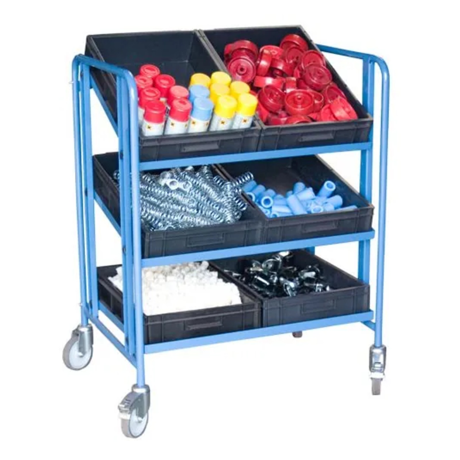 Servante plateau inclinable 3 plateaux tôle + 6 bacs FIMM - 880006502
