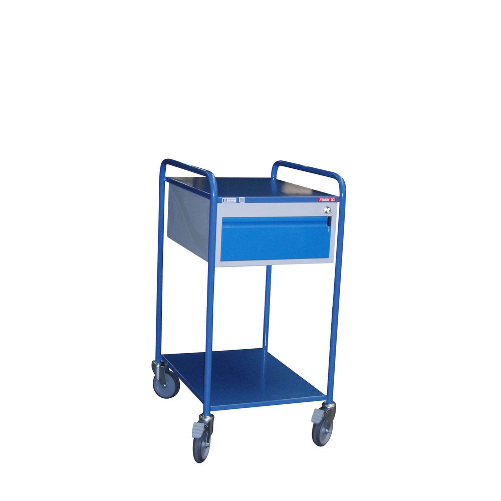Servante 250 kg 2 plateaux 635x470 mm tôle 1 tiroir FIMM - 880008445
