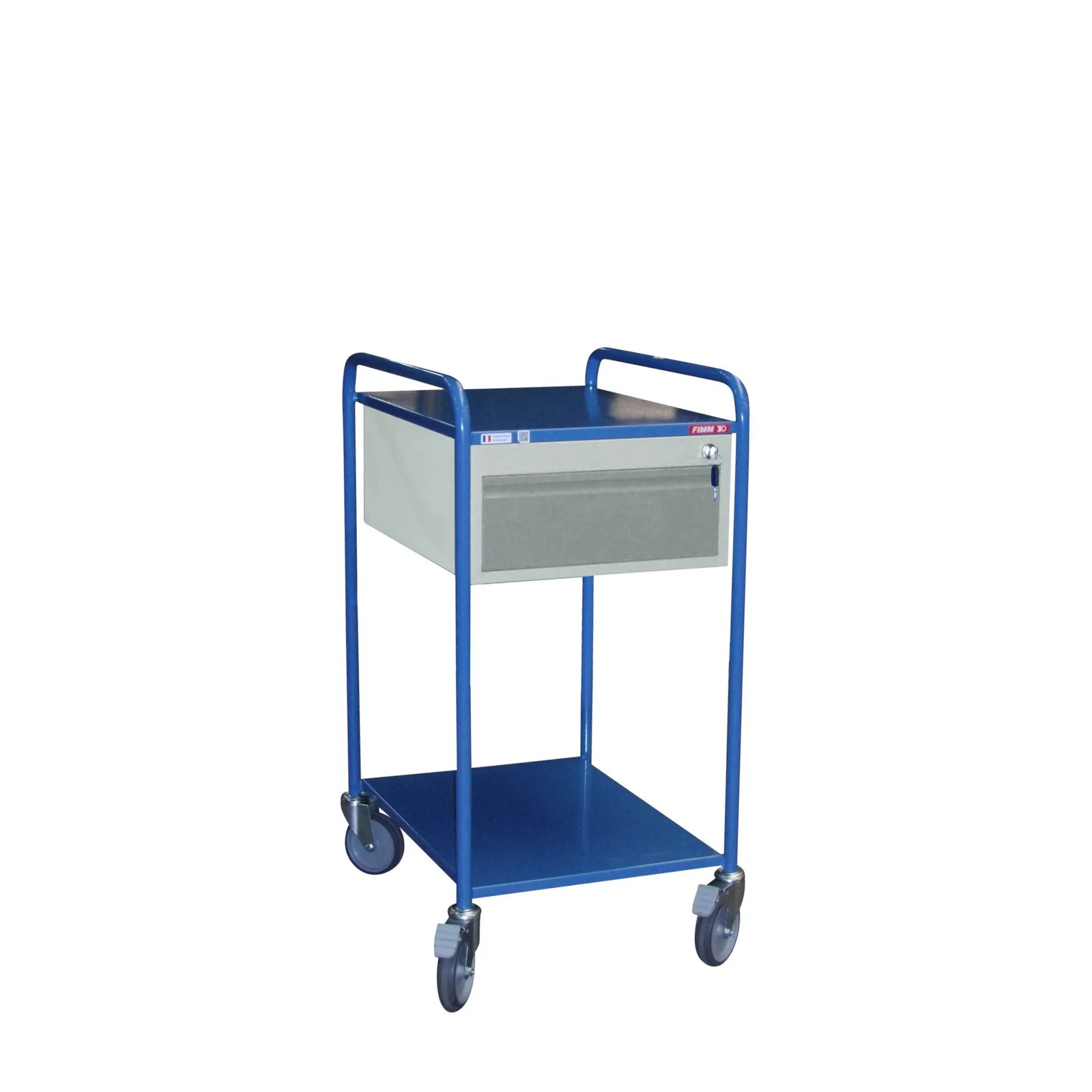 Servante 250 kg 2 plateaux 635x470 mm tôle 1 tiroir FIMM - 880008445