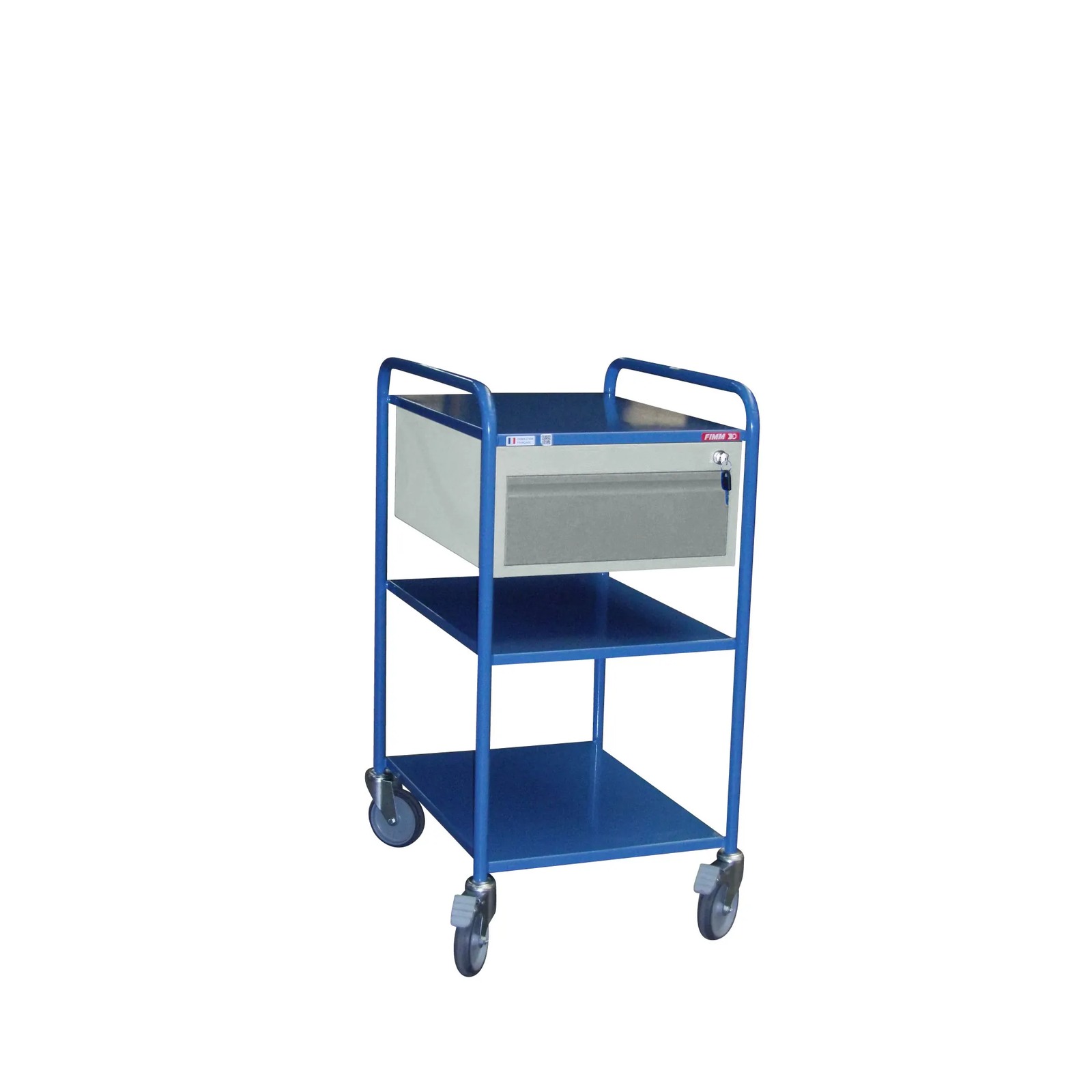 Servante 250 kg 3 plateaux 635x470 mm tôle 1 tiroir FIMM - 880008446