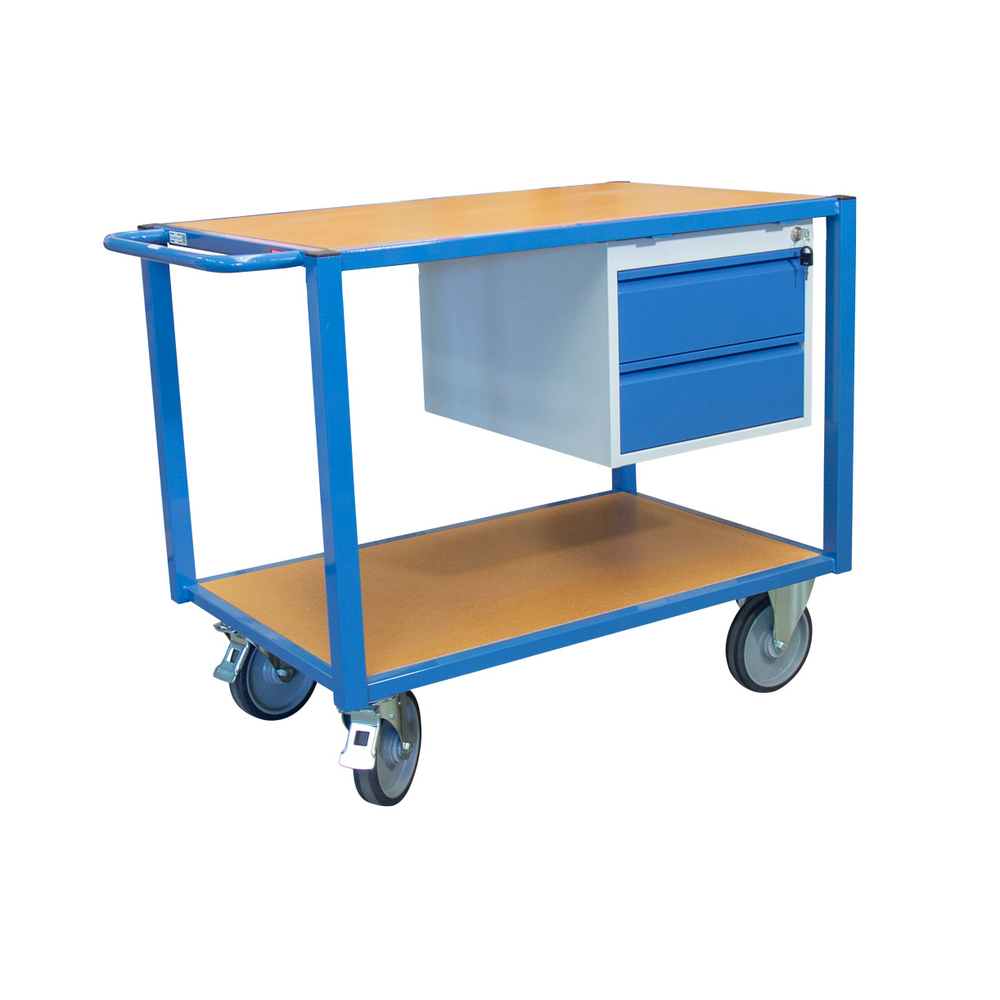 Servante 500 kg 2 plateaux 1060x680 mm médium 2 tiroirs FIMM - 880009548