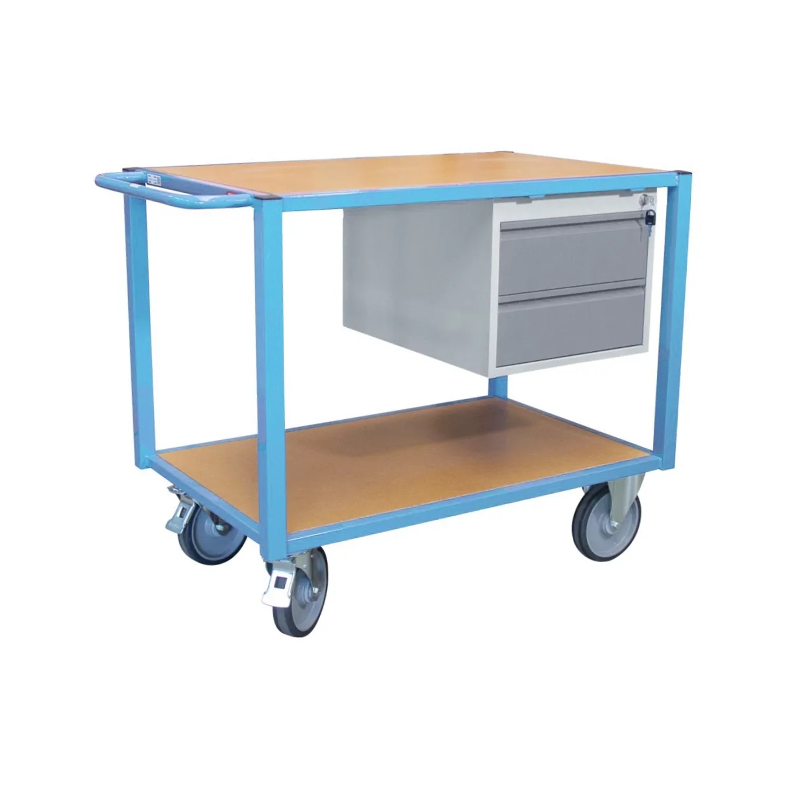 Servante 500 kg 2 plateaux 1060x680 mm médium 2 tiroirs FIMM - 880009548