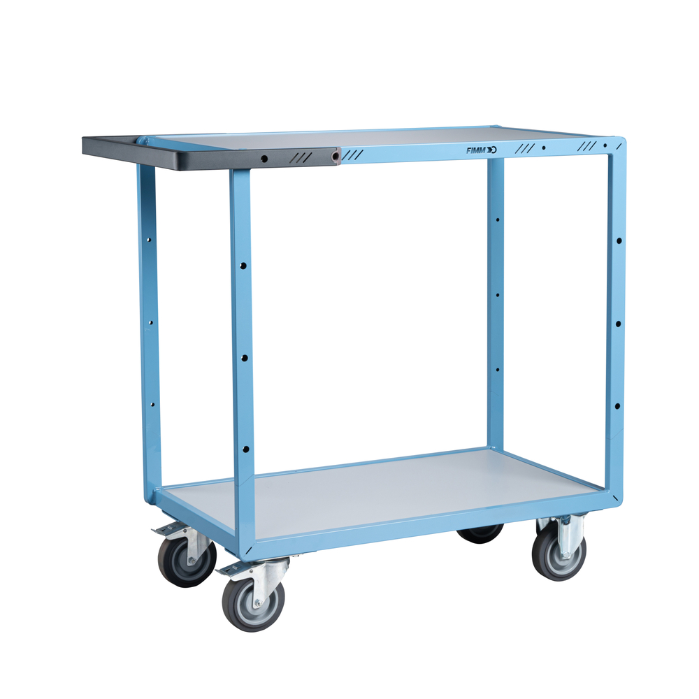 Servante mécano-soudée 2 plateaux mélaminé 850x500 mm roues TPE 250 kg - FIMM - 880701121