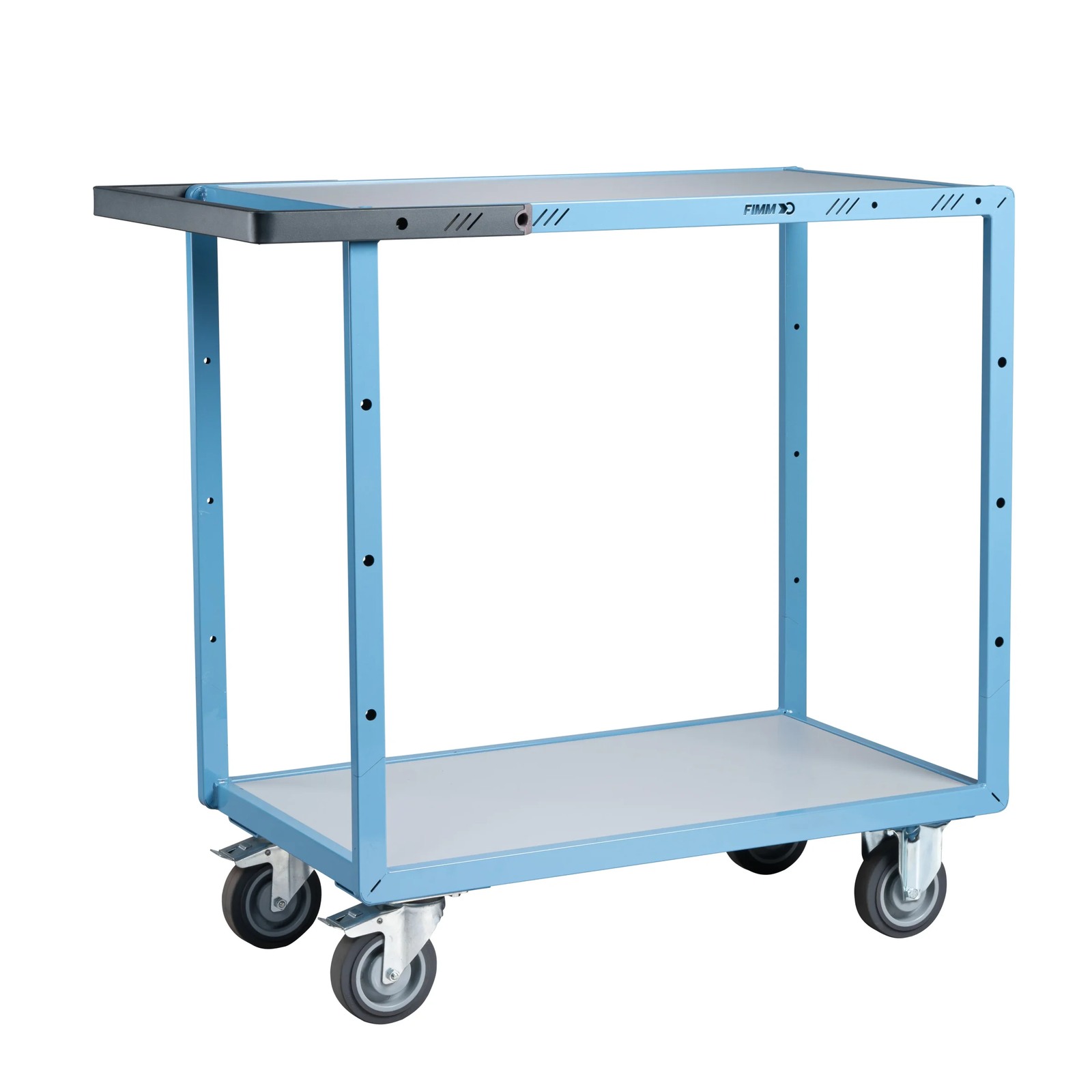 Servante mécano-soudée 2 plateaux mélaminé 850x500 mm roues TPE 250 kg - FIMM - 880701121