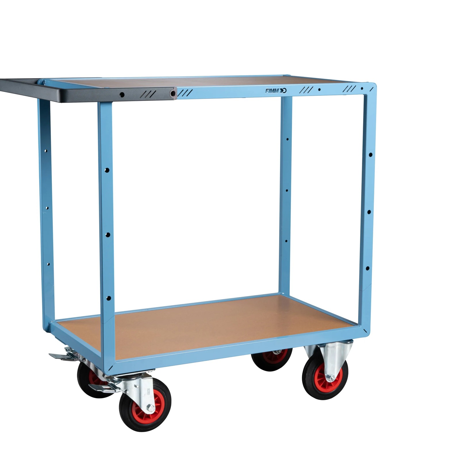 Servante mécano-soudée 2 plateaux médium 850x500 mm roues CC 400 kg - FIMM - 880701231
