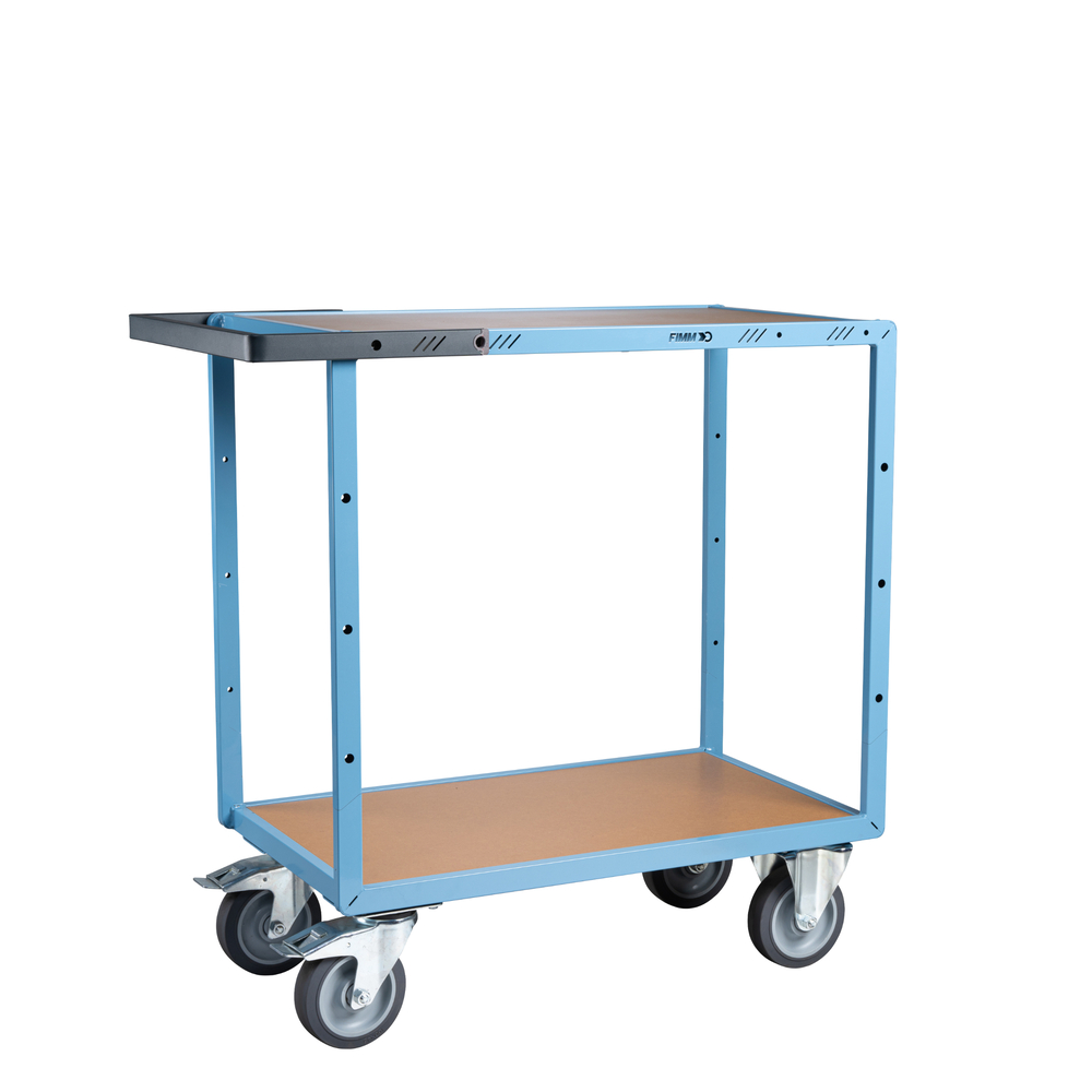 Servante mécano-soudée 2 plateaux médium, 850x500 mm roues TPE 400 kg - FIMM - 880701241