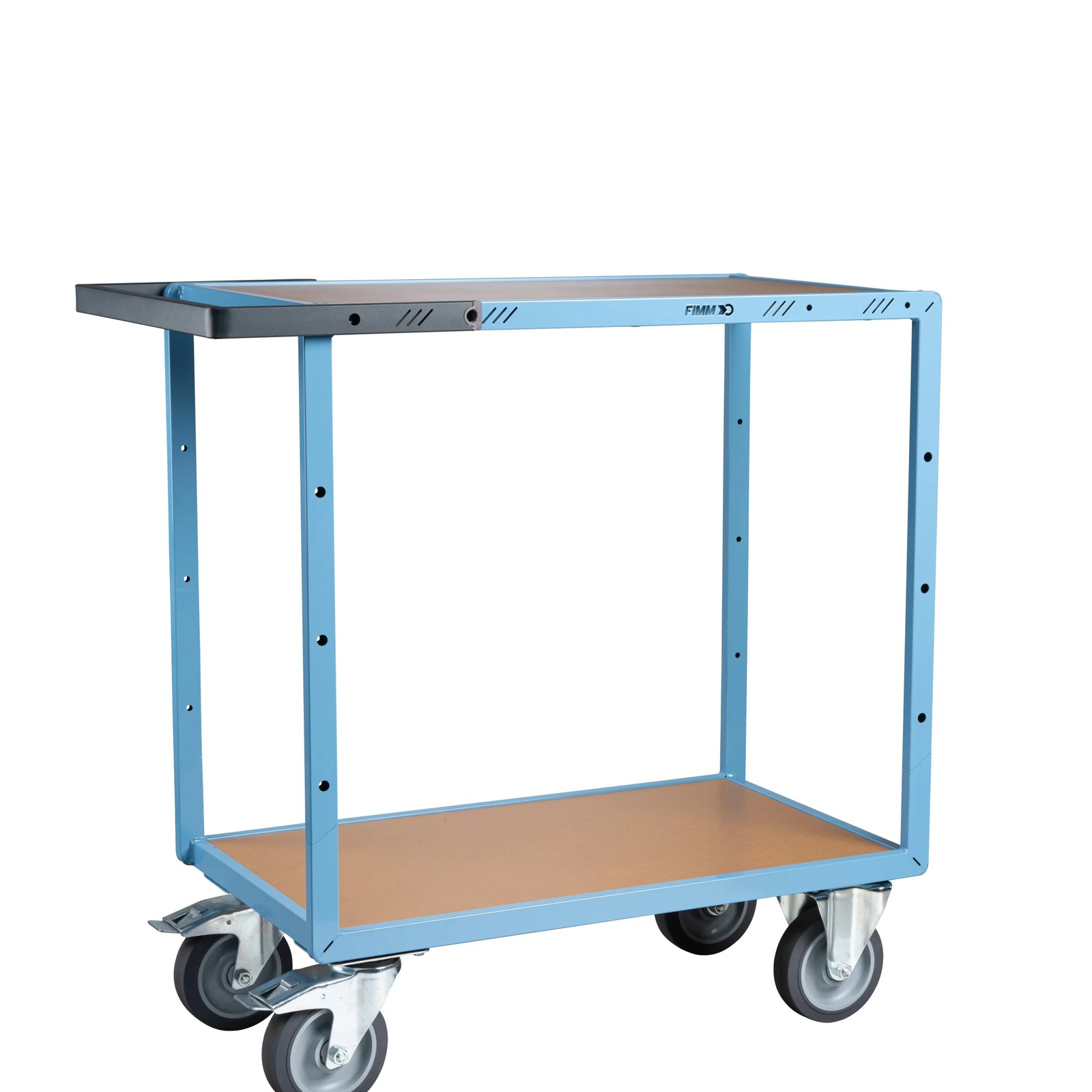Servante mécano-soudée 2 plateaux médium, 850x500 mm roues TPE 400 kg - FIMM - 880701241