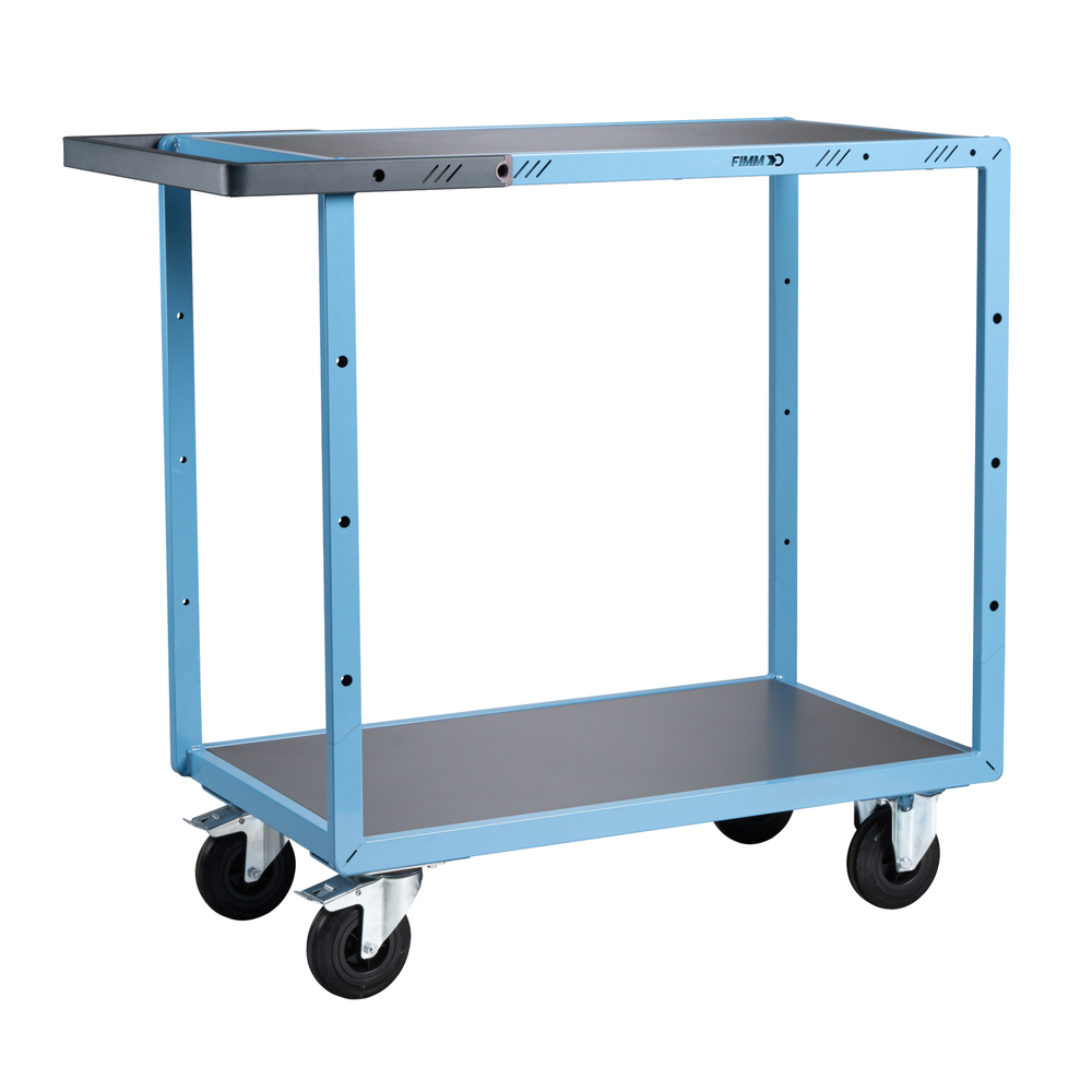 Servante mécano-soudée 2 plateaux tôle galva 850x500 mm roues CC 250 kg - FIMM - 880701311