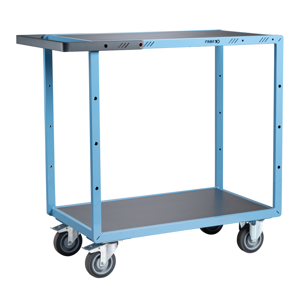 Servante mécano-soudée 2 plateaux tôle galva 850x500 mm roues TPE 250 kg - FIMM - 880701321