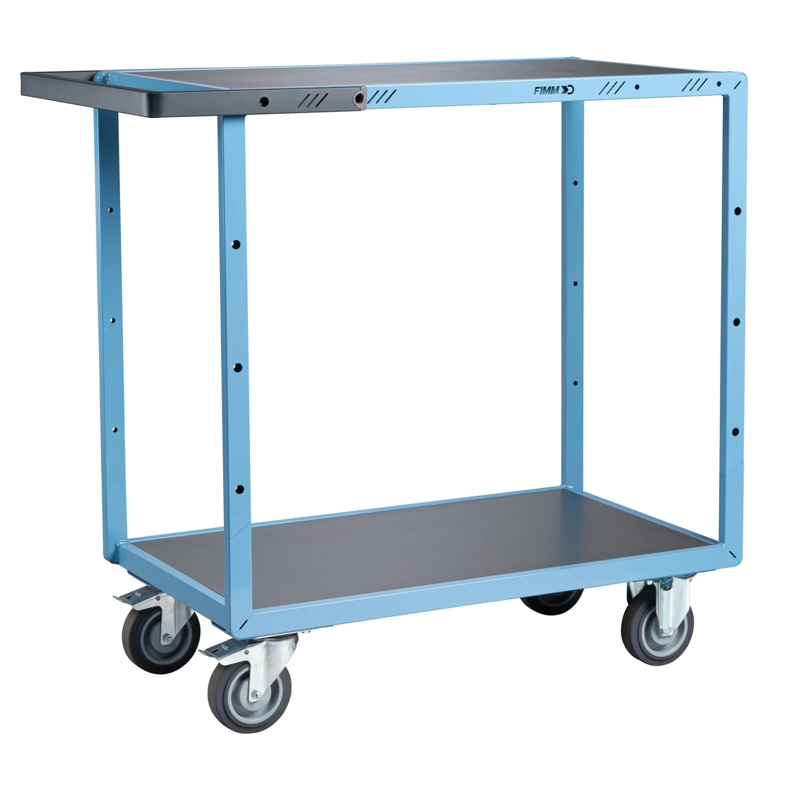 Servante mécano-soudée 2 plateaux tôle galva 850x500 mm roues TPE 250 kg - FIMM - 880701321