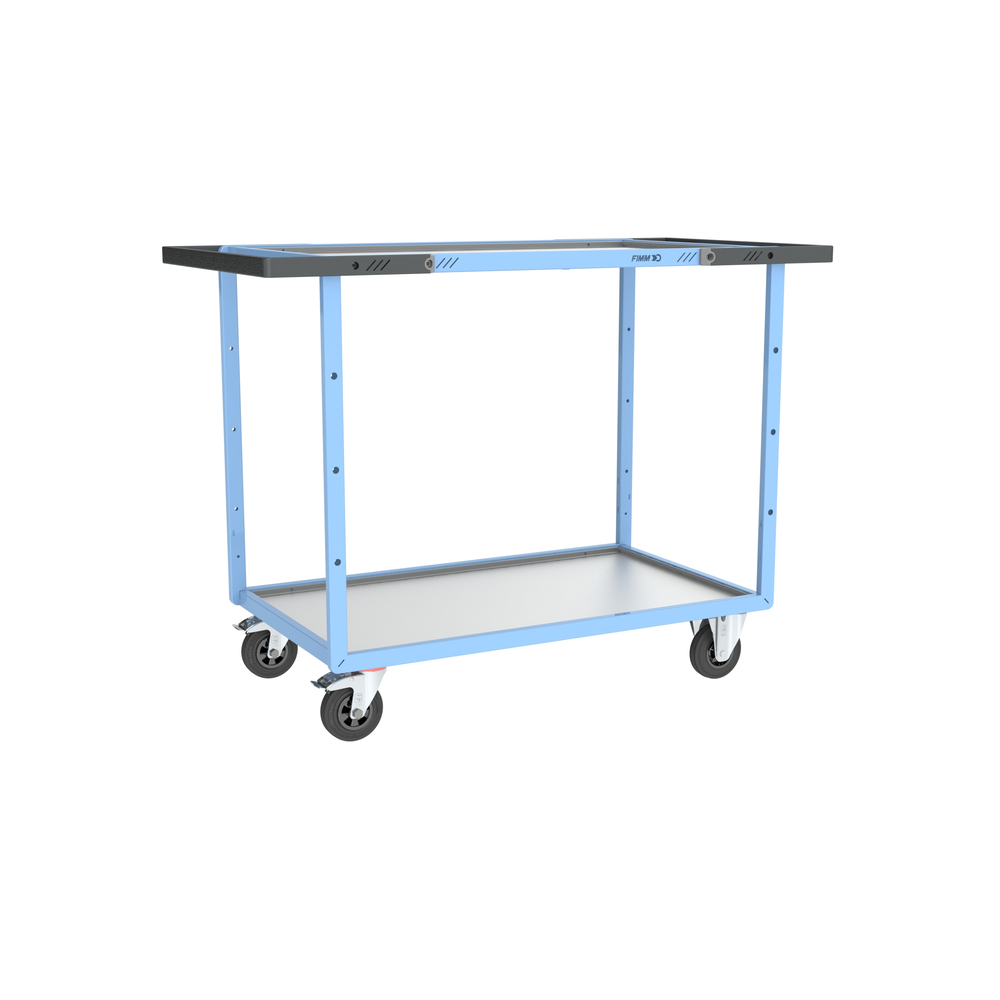 Servante mécano-soudée double poignées 2 plateaux tôle galva roues CC 250 kg - FIMM - 880701711