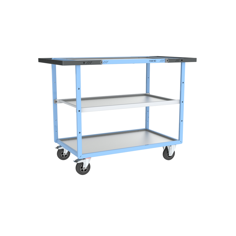 Servante mécano-soudée avec 3 plateaux 850x500 mm 250 kg - FIMM - 880701712