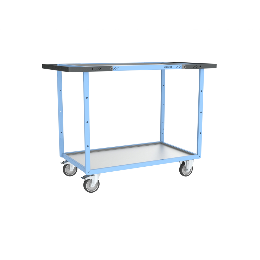 Servante mécano-soudée double poignées 2 plateaux tôle galva roues TPE 250 kg - FIMM - 880701721