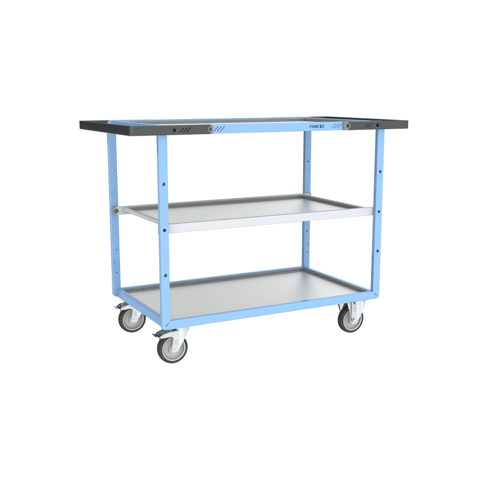 Servante mécano-soudée avec 3 plateaux 850x500 mm 250 kg - FIMM - 880701722