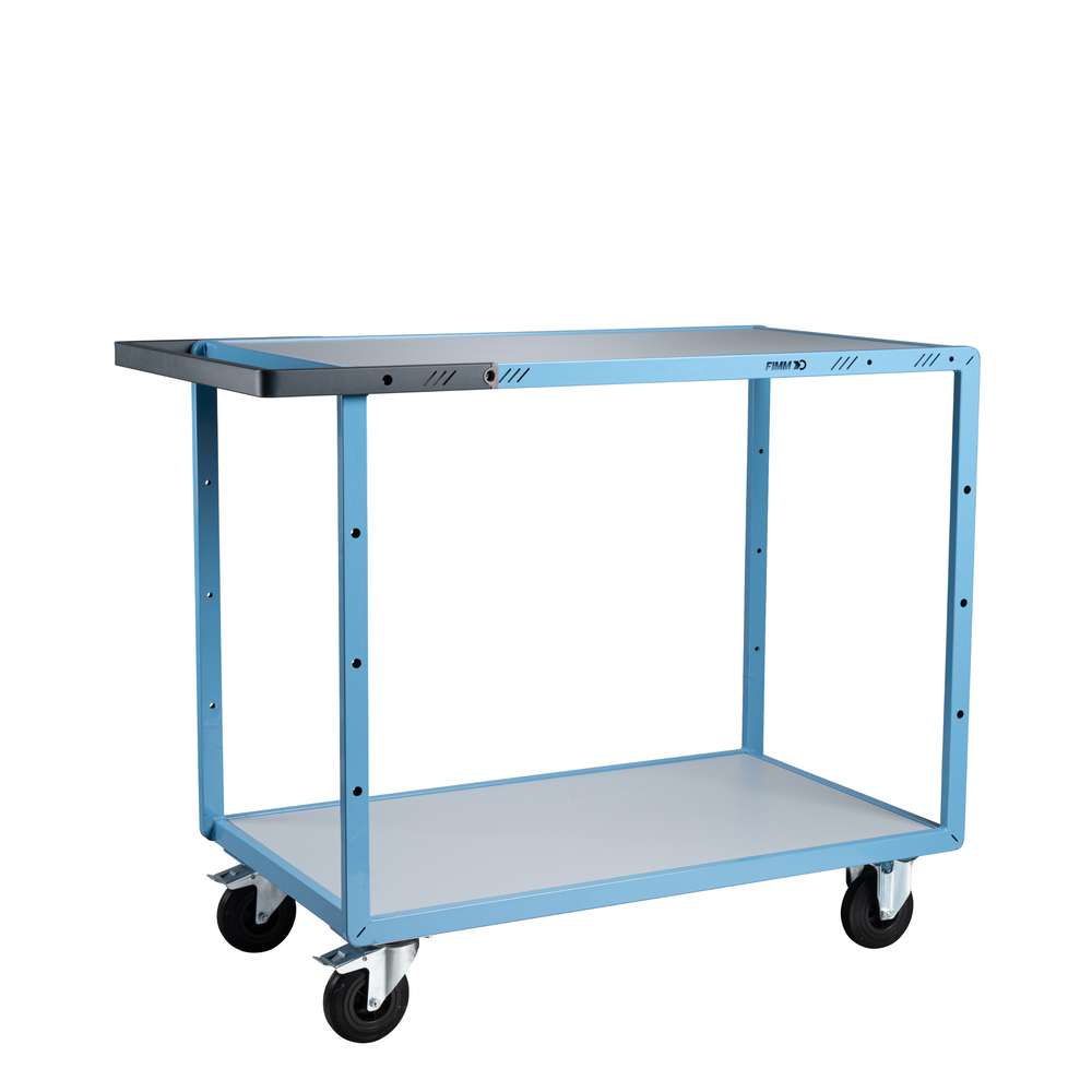 Servante mécano-soudée 2 plateaux mélaminé roues CC 250 kg - FIMM - 880702111