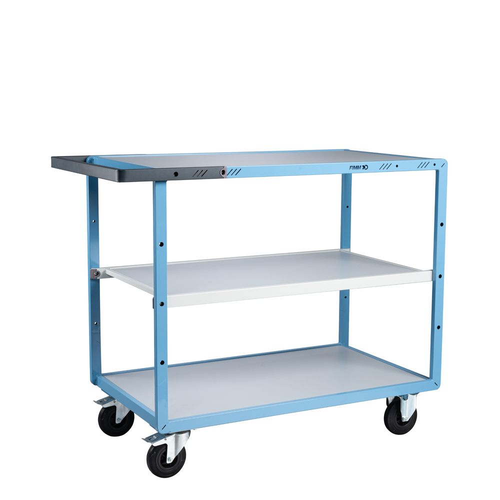 Servante mécano-soudée 3 plateaux mélaminé roues CC 250 kg - FIMM - 880702112