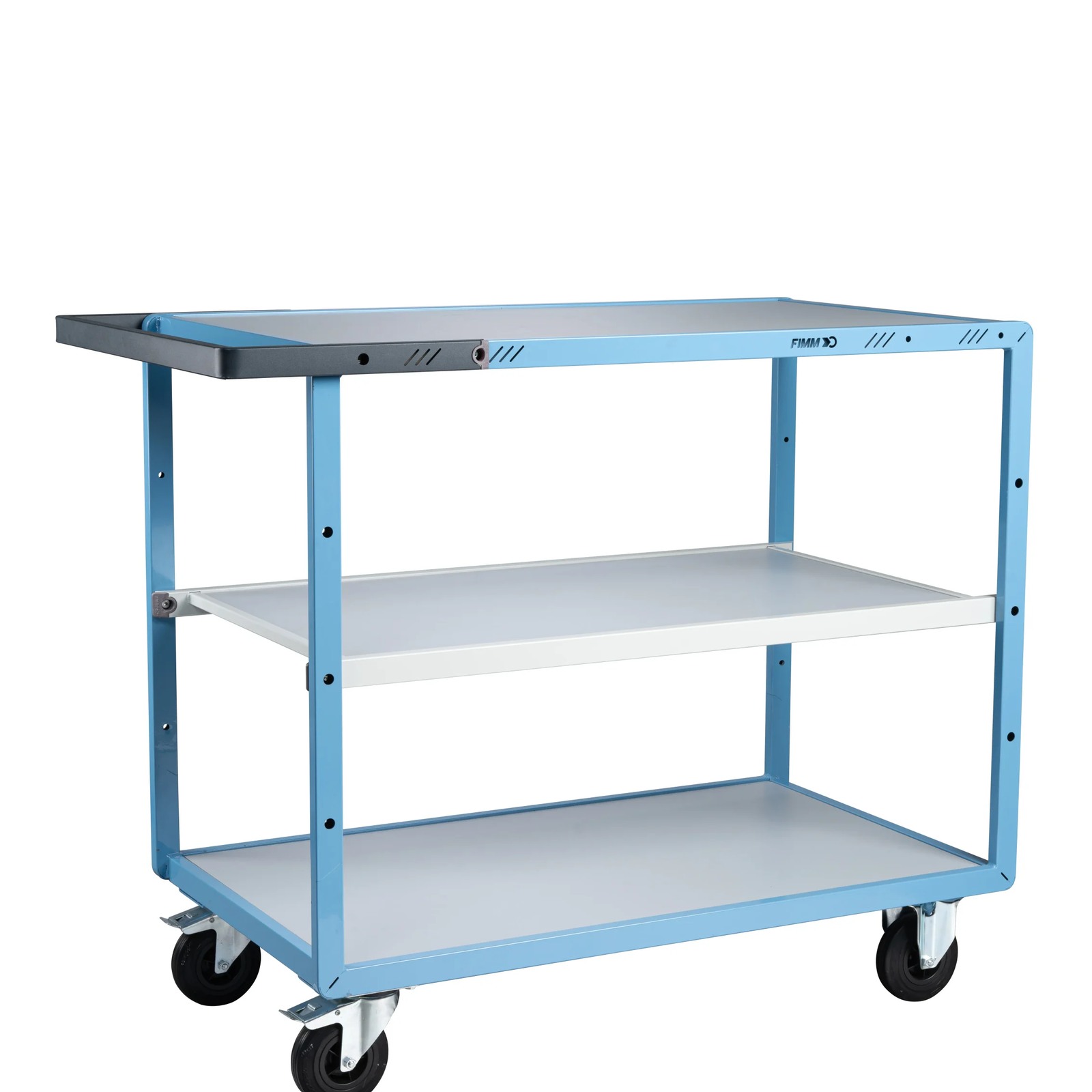Servante mécano-soudée 3 plateaux mélaminé roues CC 250 kg - FIMM - 880702112