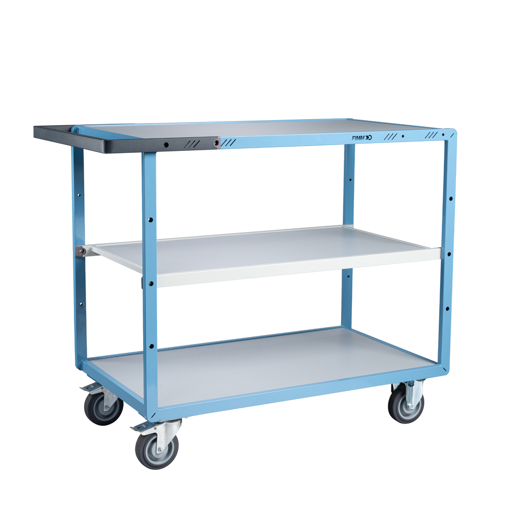 Servante mécano-soudée 3 plateaux mélaminé roues TPE 250 kg - FIMM - 880702122