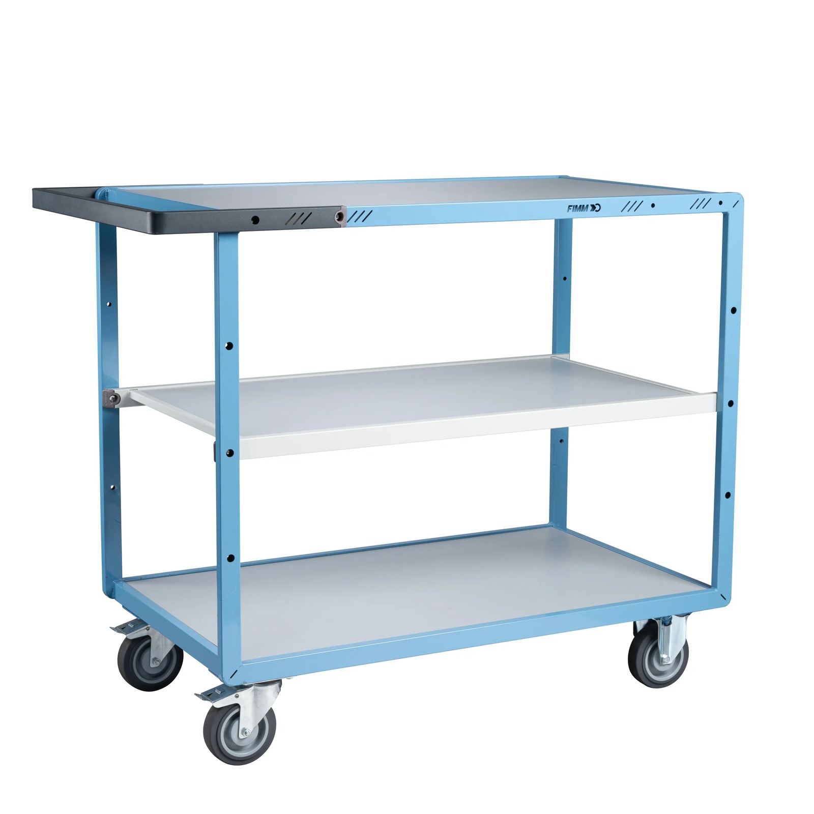 Servante mécano-soudée 3 plateaux mélaminé roues TPE 250 kg - FIMM - 880702122