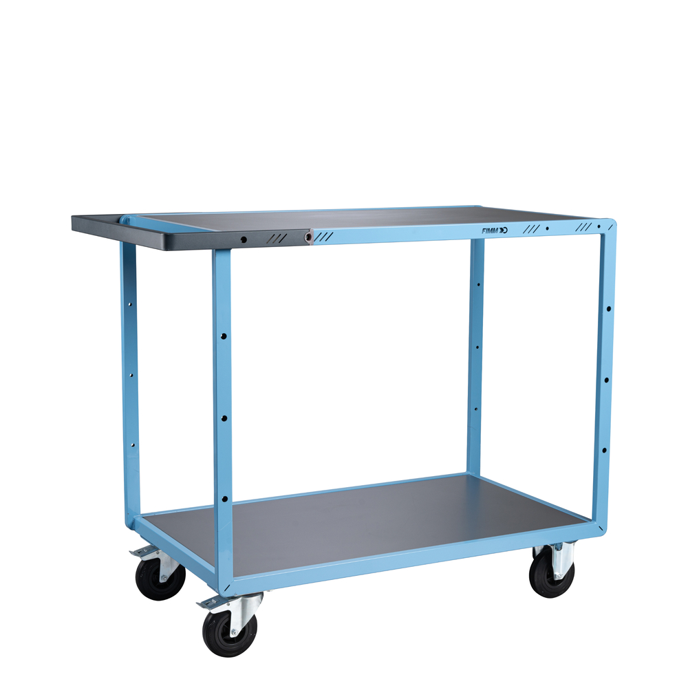 Servante mécano-soudée 2 plateaux tôle galva roues CC 250 kg - FIMM - 880702311