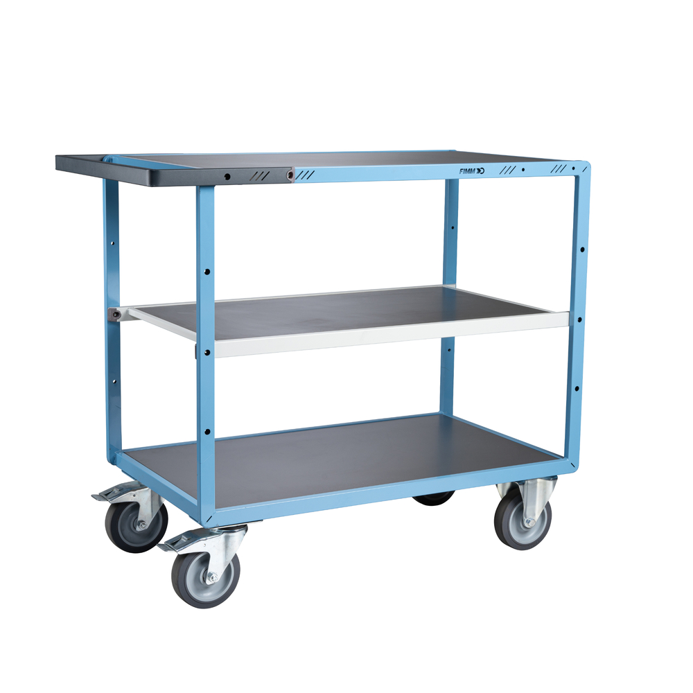 Servante mécano-soudée 3 plateaux tôle galva 1000x600 mm 400 kg - FIMM - 880702342