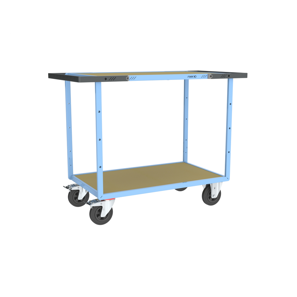 Servante mécano-soudée double poignées 2 plateaux médium roues CC 400 kg - FIMM - 880702631