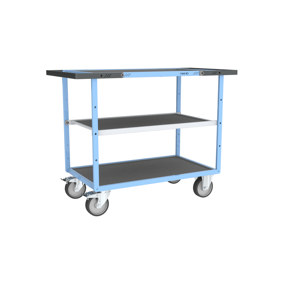 Servante mécano-soudée avec 3 plateaux 1000x600 mm 400 kg - FIMM - 880702842