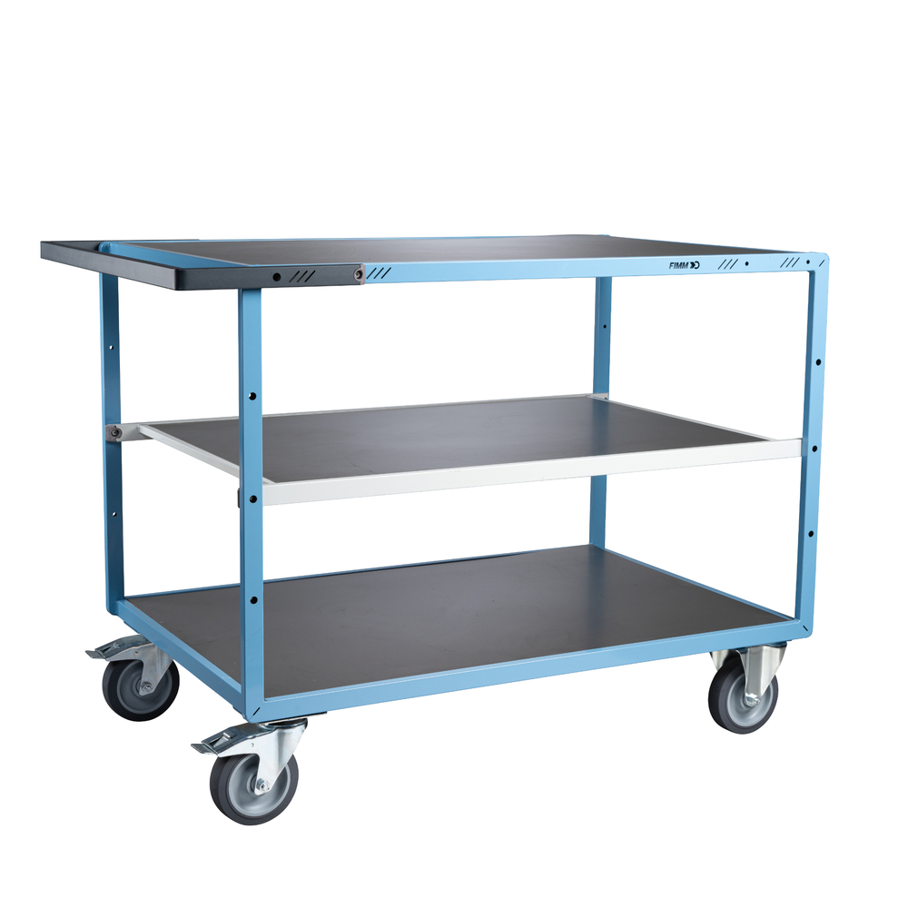 Servante mécano-soudée 3 plateaux 1200x800 mm 400 kg - FIMM - 880703342