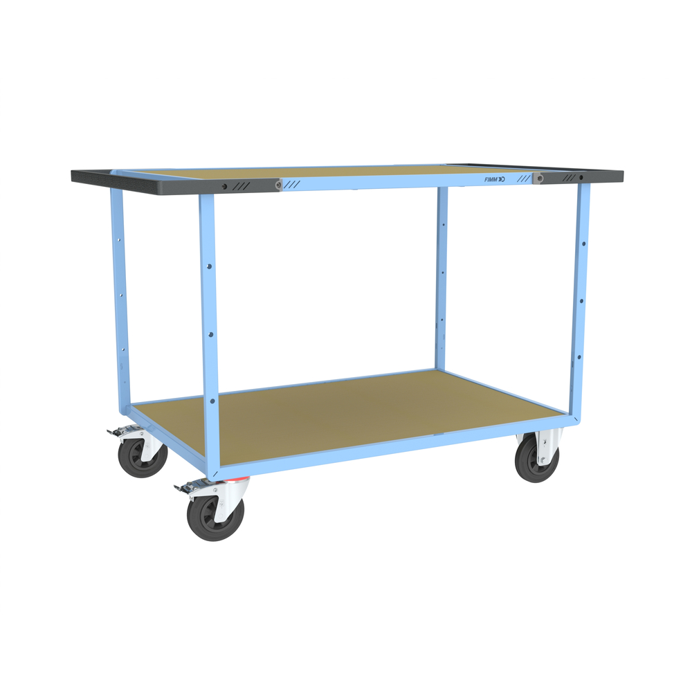 Servante mécano-soudée double poignées 2 plateaux médium roues CC 400 kg - FIMM - 880703631