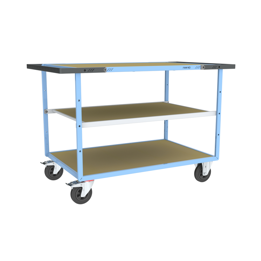 Servante mécano-soudée 3 plateaux médium 1200x800 mm 400 kg - FIMM - 880703632