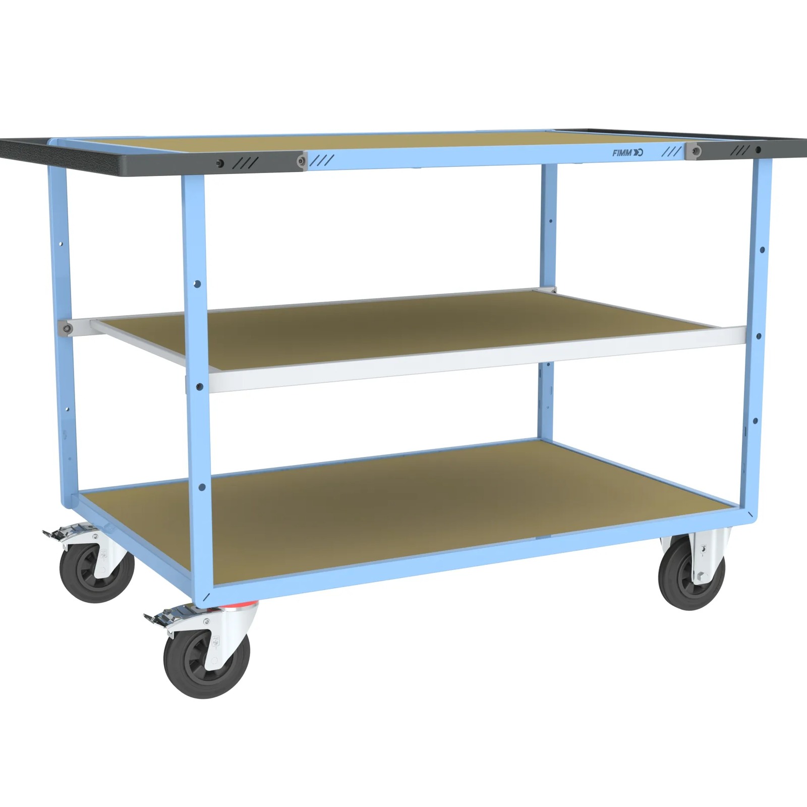Servante mécano-soudée 3 plateaux médium 1200x800 mm 400 kg - FIMM - 880703632