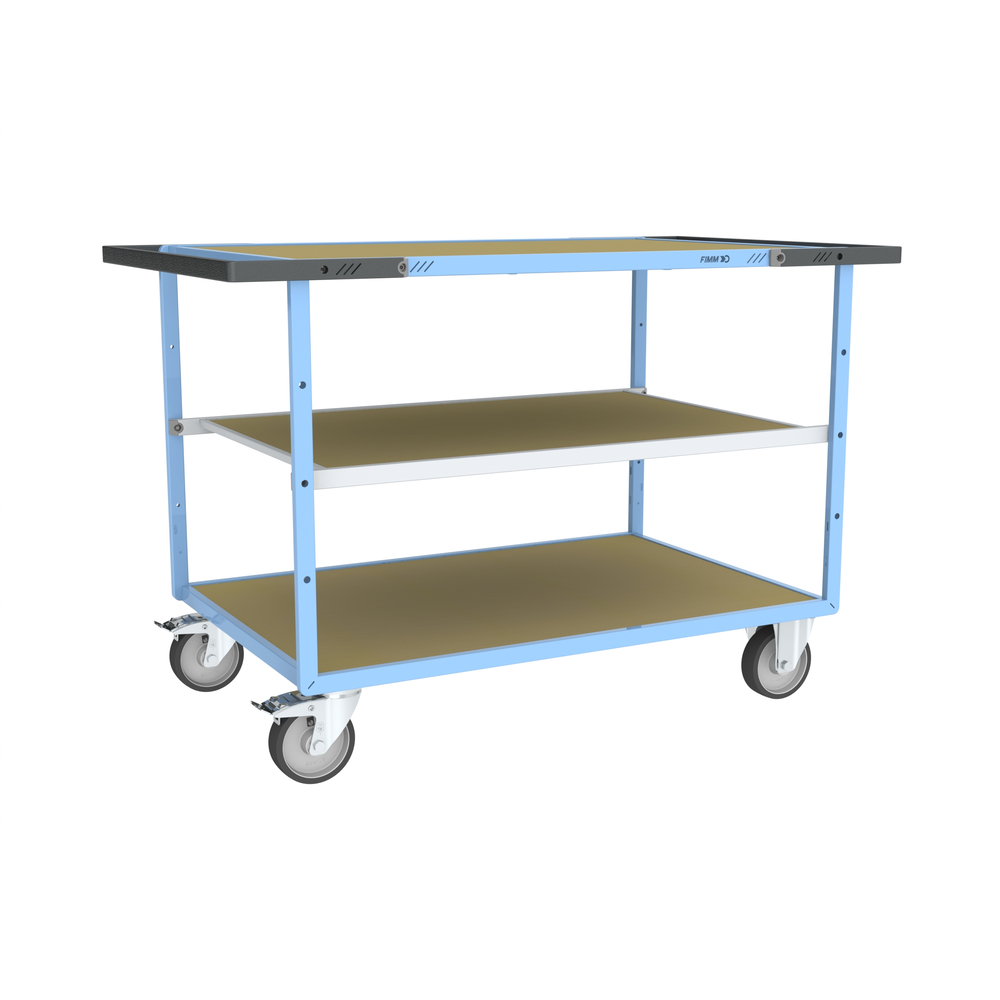 Servante mécano-soudée 3 plateaux 1200x800 mm 400 kg - FIMM - 880703642