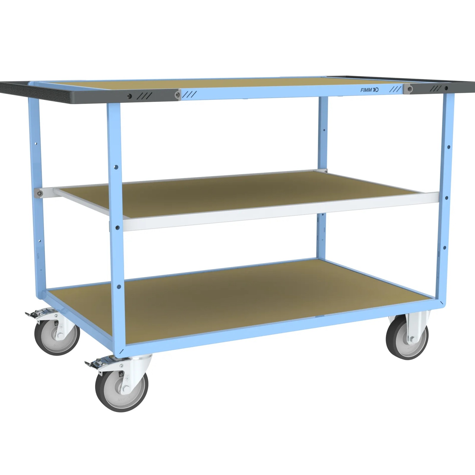 Servante mécano-soudée 3 plateaux 1200x800 mm 400 kg - FIMM - 880703642