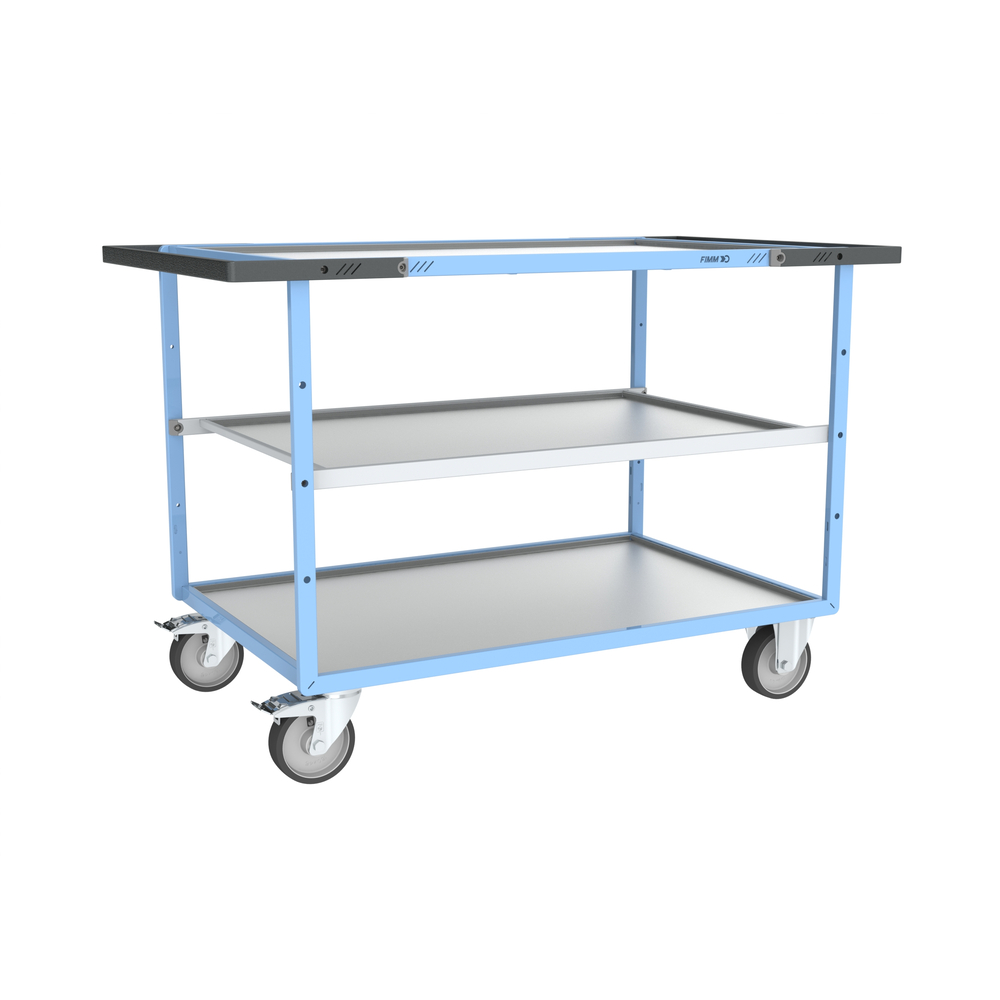 Servante mécano-soudée 3 plateaux 1200x800 mm 400 kg - FIMM - 880703742