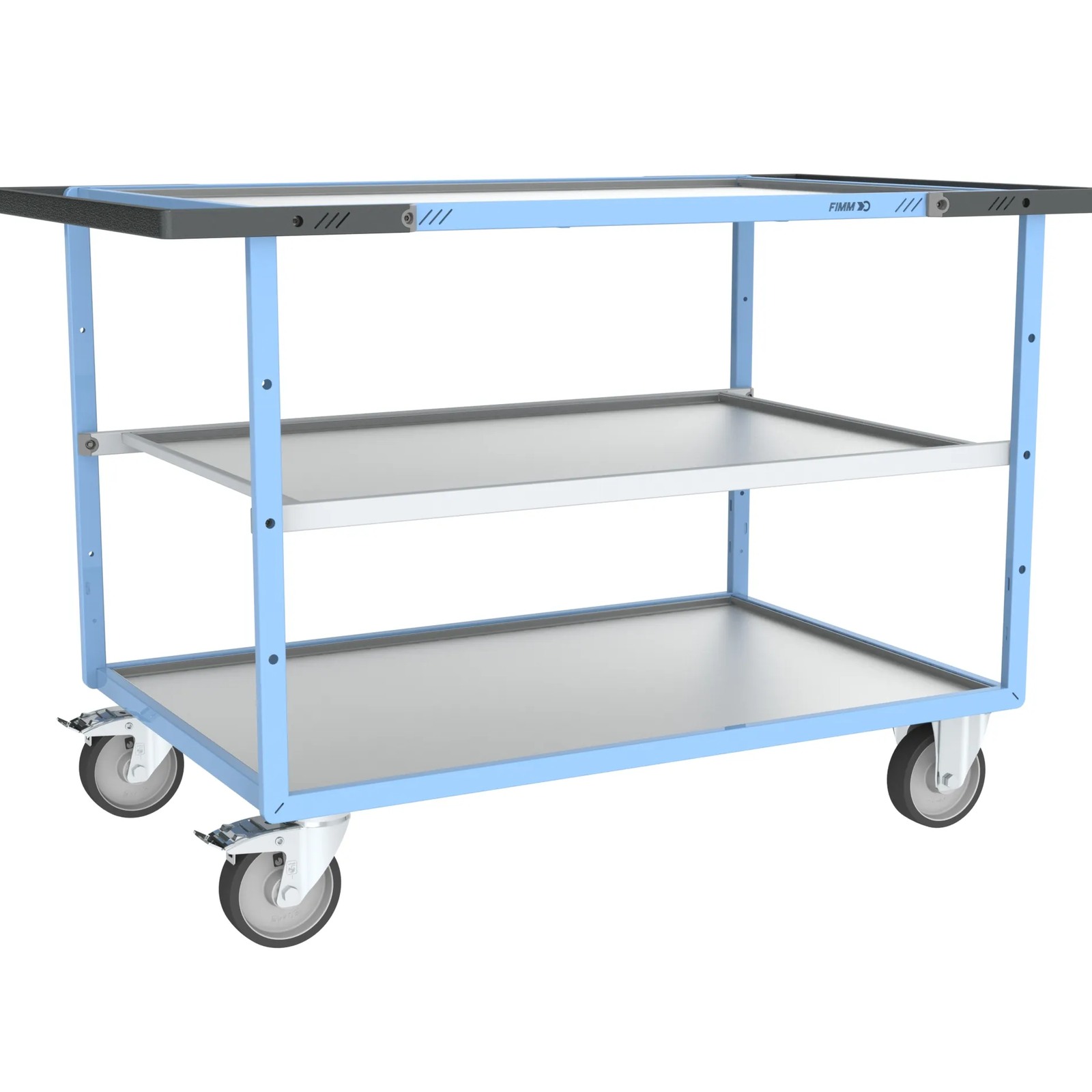 Servante mécano-soudée 3 plateaux 1200x800 mm 400 kg - FIMM - 880703742