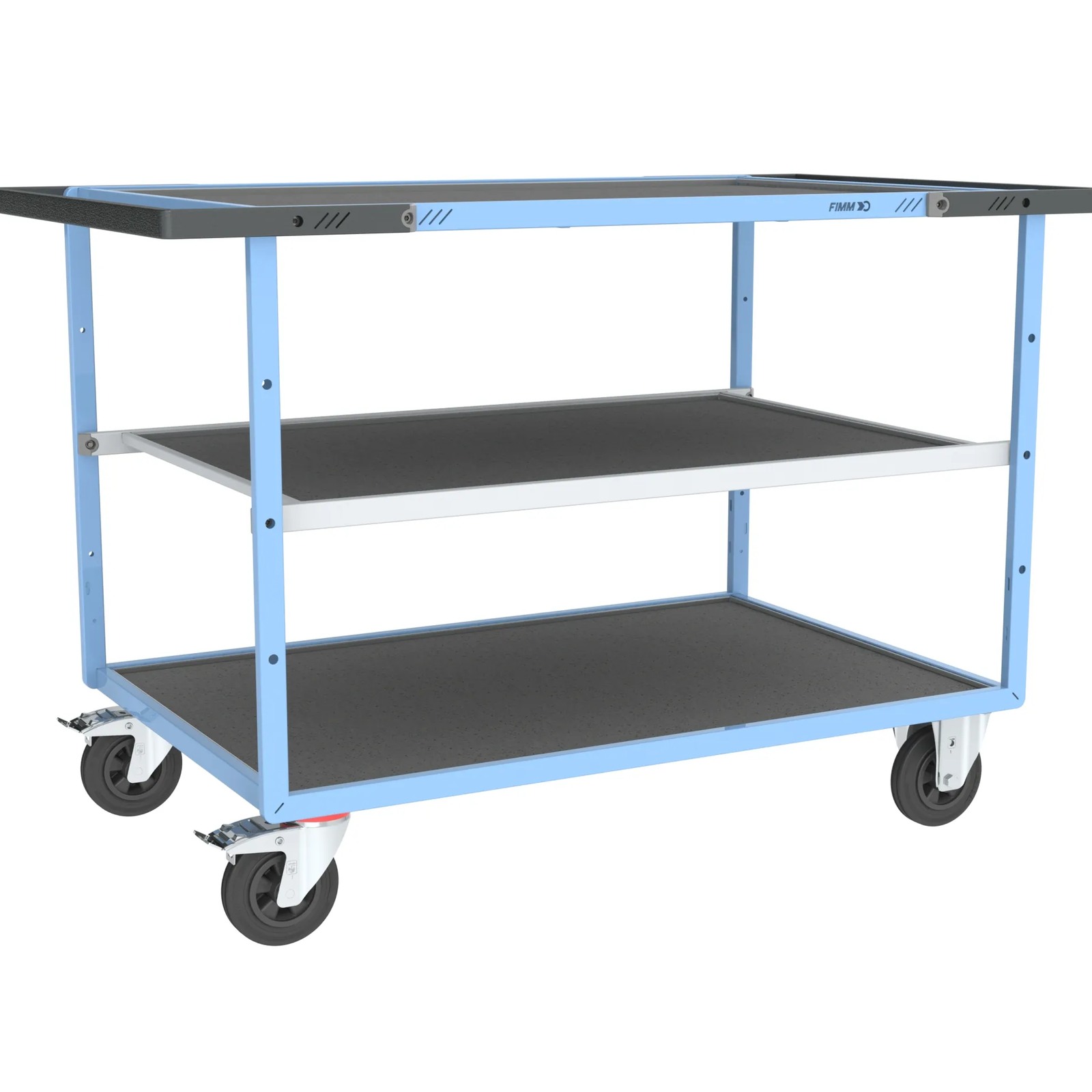 Servante mécano-soudée 3 plateaux 1200x800 mm 400 kg - FIMM - 880703832
