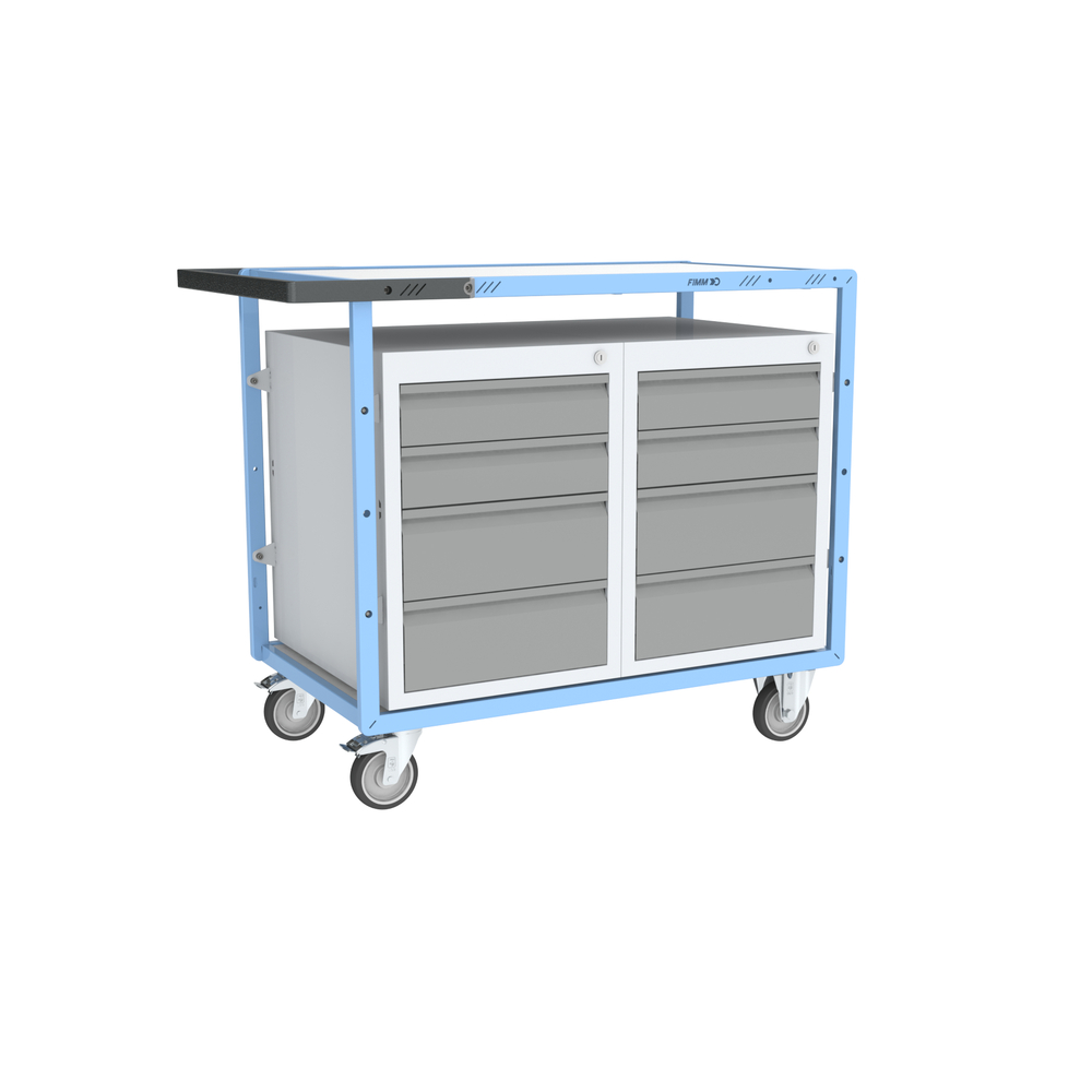 Servante établi équipée, 2 blocs 4 tiroirs, 250 kg - FIMM - 880707110