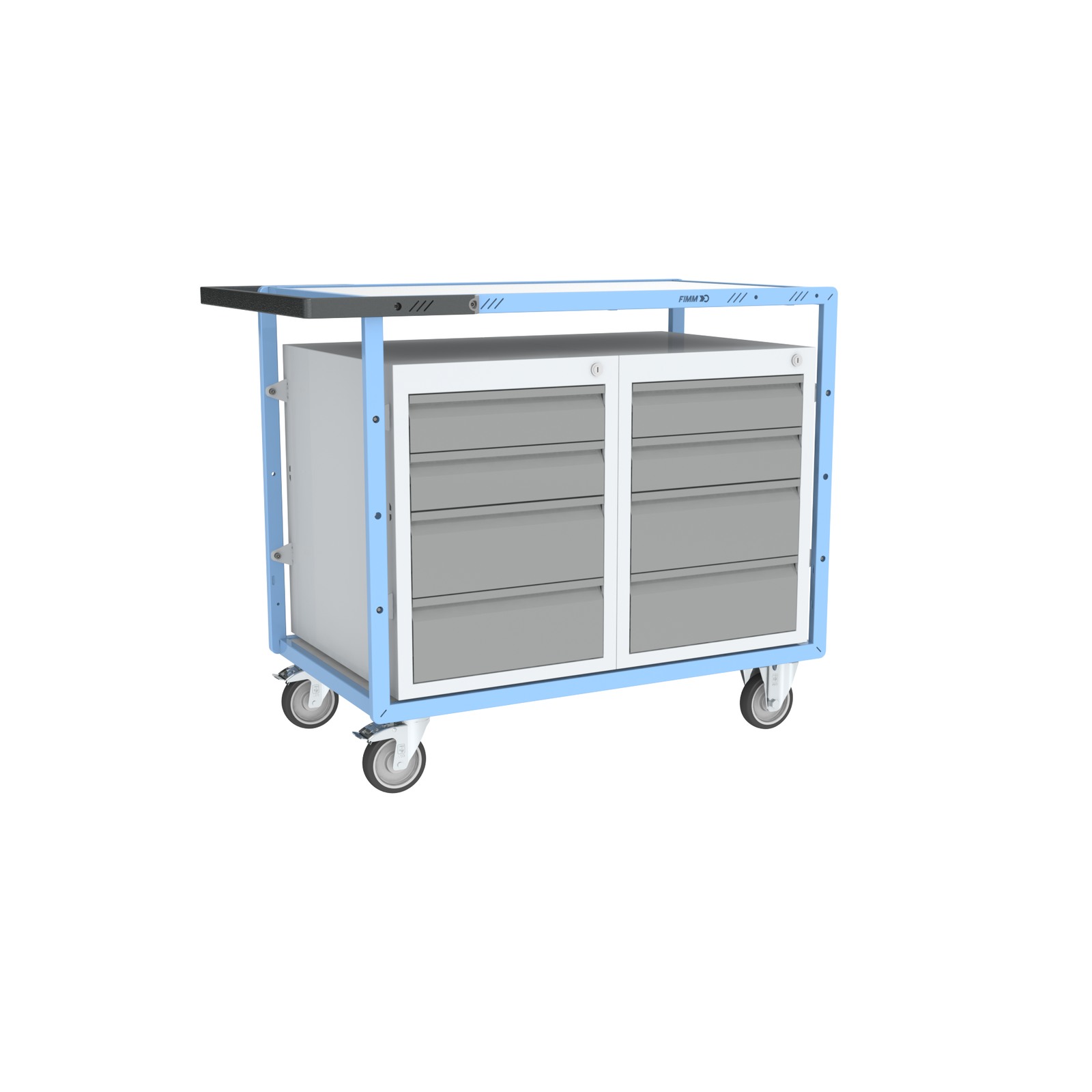 Servante établi équipée, 2 blocs 4 tiroirs, 250 kg - FIMM - 880707110