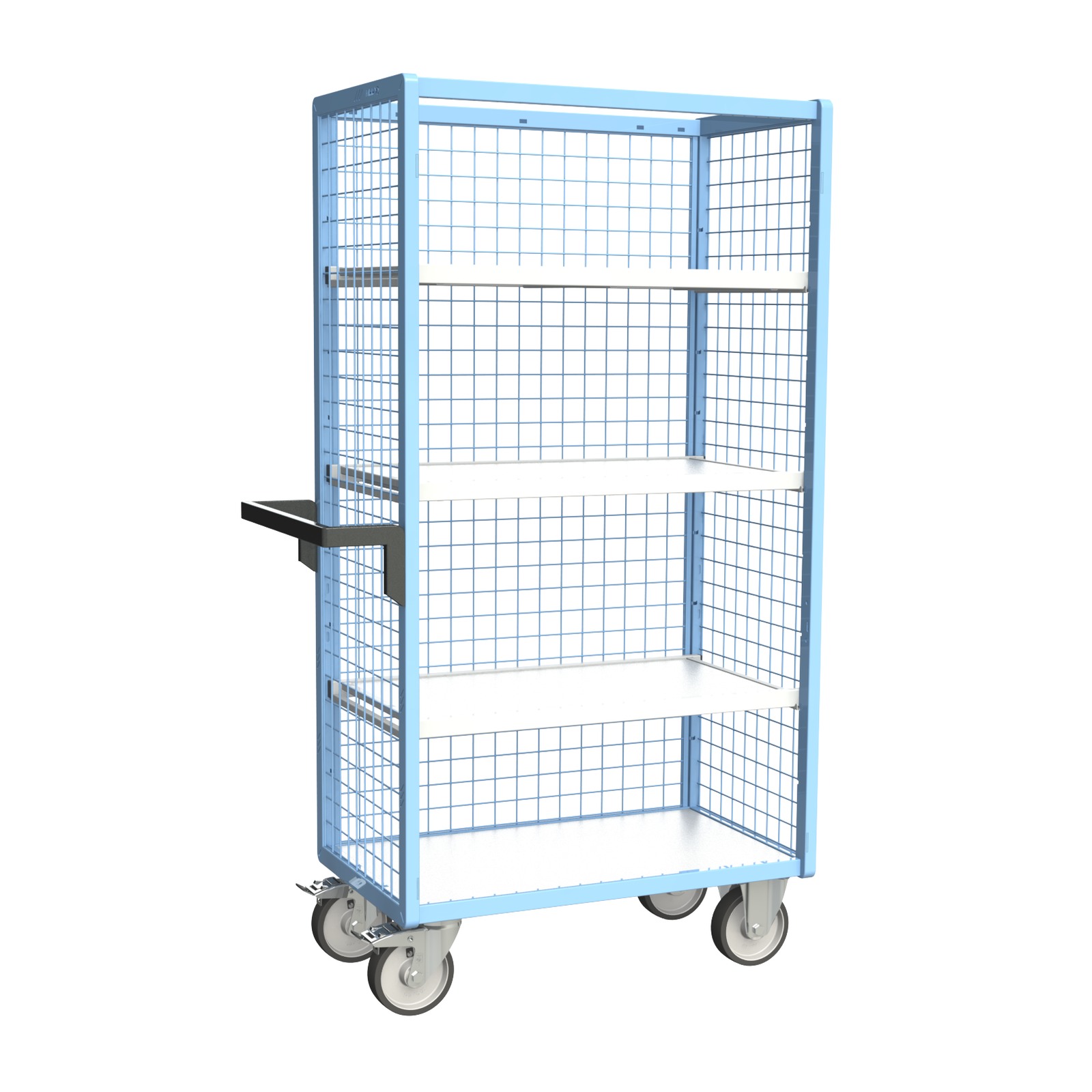 Servante grillagée 3 côtés avec 3 étagères 850x500 mm 500 kg - FIMM - 880725215