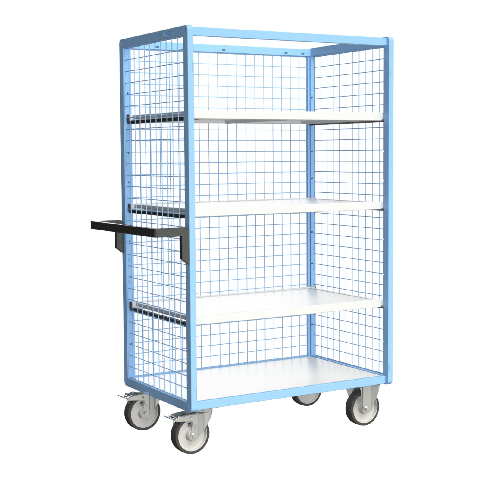 Servante grillagée 3 côtés avec 3 étagères 1000x600 mm 500 kg - FIMM - 880725225