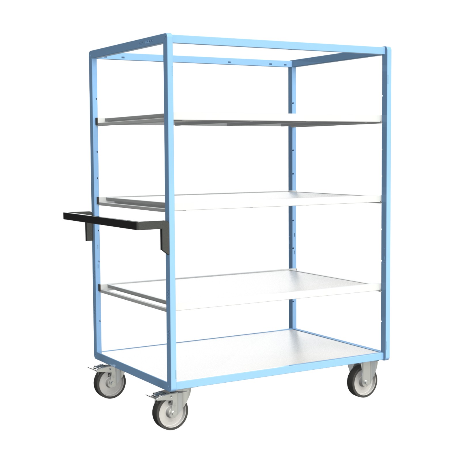 Servante multi-niveaux, avec 3 étagères, plateau bois, 1200x800 mm, 500 kg - FIMM - 880725234